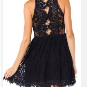 NEW FreePeople Verushla dress. Black lace. Keyhole back/metal buttons. Size 4